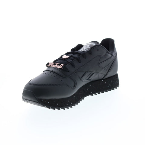 Reebok Classic Leather Ripple GZ4118 Womens Black Lifestyle Sneakers Shoes