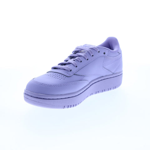Reebok Cardi B x Coated Club C Double Womens Purple Leather Sneakers Shoes