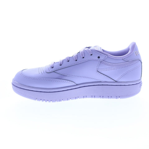 Reebok Cardi B x Coated Club C Double Womens Purple Leather Sneakers Shoes