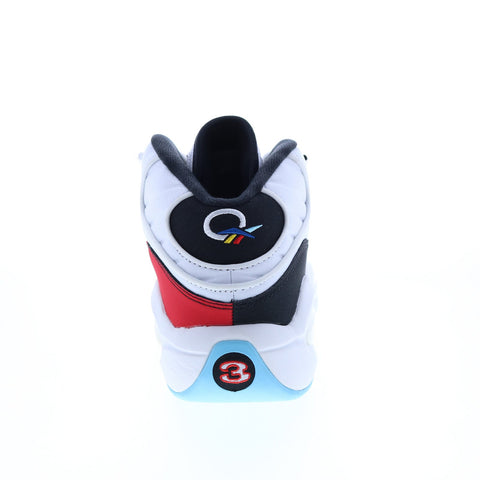 Reebok Question Mid H01321 Mens White Leather Athletic Basketball Shoes