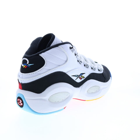 Reebok Question Mid H01321 Mens White Leather Athletic Basketball Shoes