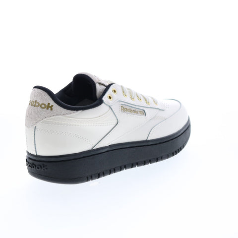 Reebok Club C Double H69078 Womens White Patent Leather Lifestyle Sneakers Shoes