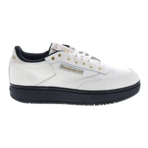Reebok Club C Double H69078 Womens White Patent Leather Lifestyle Sneakers Shoes