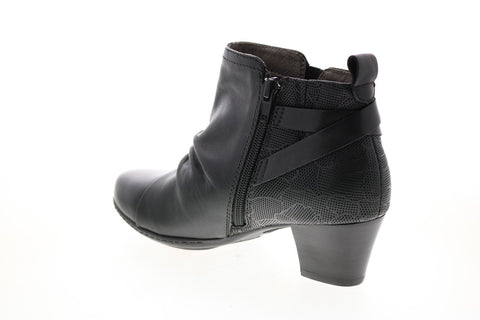 Earth Calgary Halifax Leather Womens Black Zipper Ankle & Booties Boots
