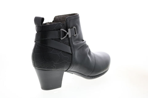 Earth Calgary Halifax Leather Womens Black Zipper Ankle & Booties Boots