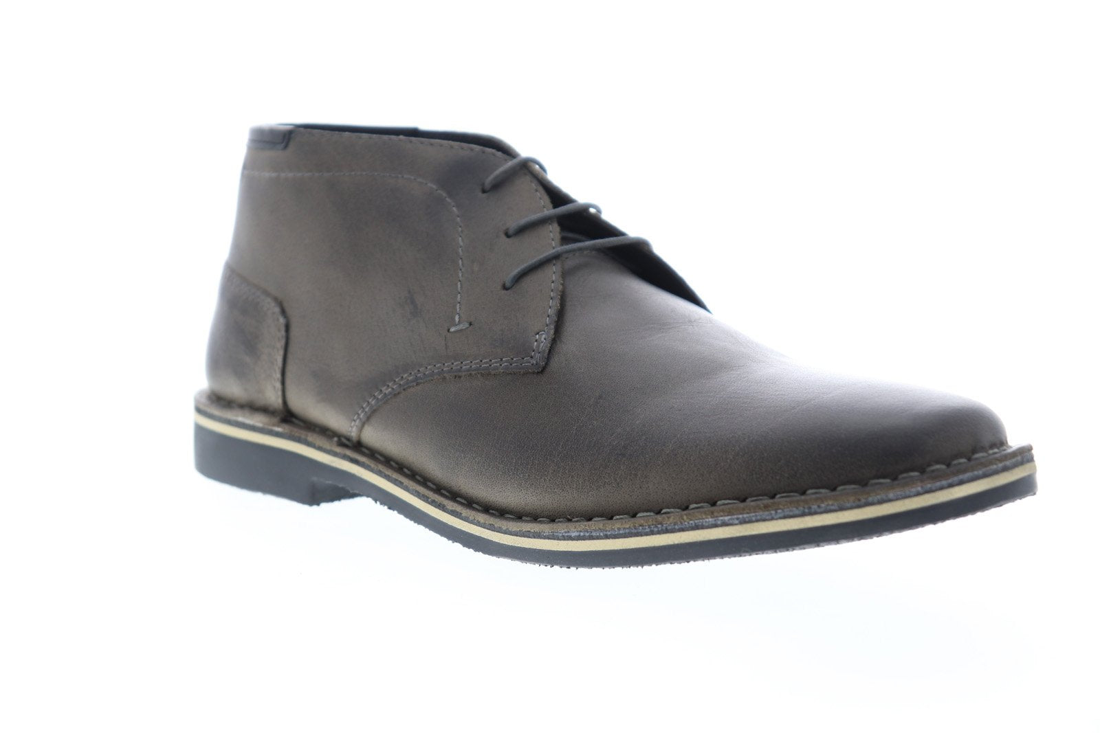 Steve Madden Harken Mens Gray Leather Lace Up Chukkas Boots 