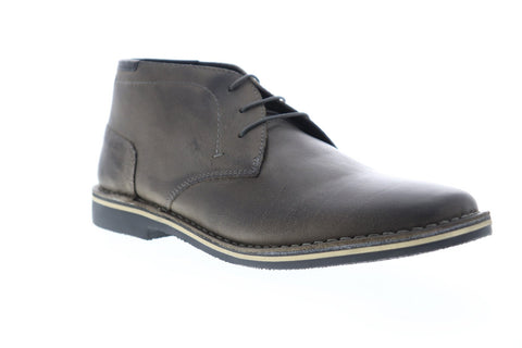 Steve Madden Harken Mens Gray Leather Lace Up Chukkas Boots Shoes