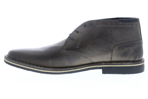 Steve Madden Harken Mens Gray Leather Lace Up Chukkas Boots Shoes