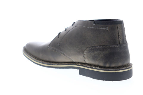 Steve Madden Harken Mens Gray Leather Lace Up Chukkas Boots Shoes