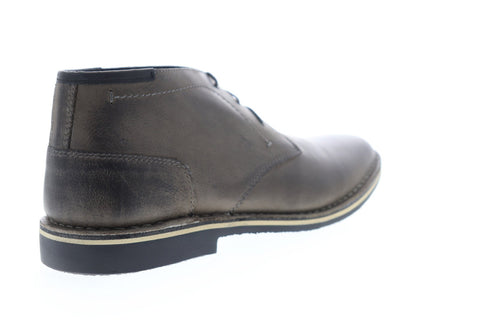 Steve Madden Harken Mens Gray Leather Lace Up Chukkas Boots Shoes