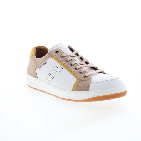 Mephisto Harrison Mens White Leather Lace Up Lifestyle Sneakers Shoes