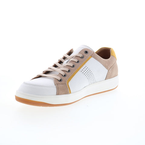 Mephisto Harrison Mens White Leather Lace Up Lifestyle Sneakers Shoes