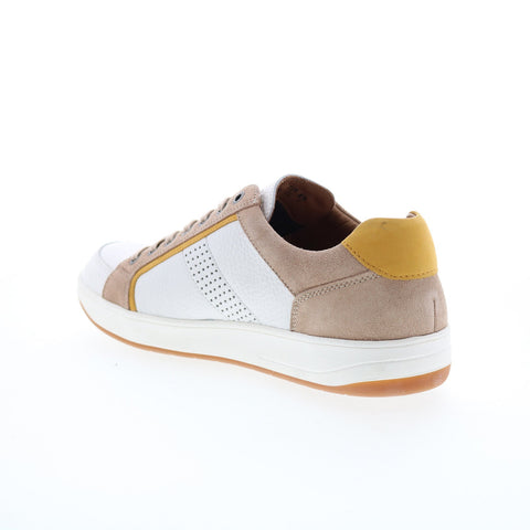 Mephisto Harrison Mens White Leather Lace Up Lifestyle Sneakers Shoes