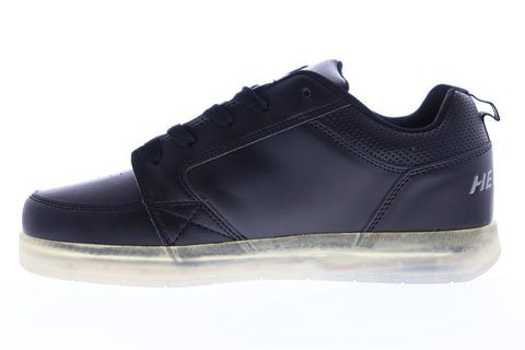 Heelys Premium 1 Lo Mens Black Leather Athletic Lace Up Skate Shoes