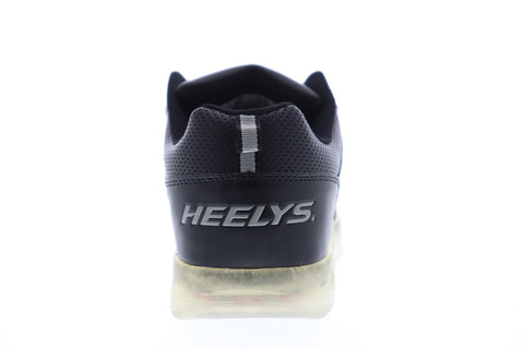 Heelys Premium 1 Lo Mens Black Leather Athletic Lace Up Skate Shoes