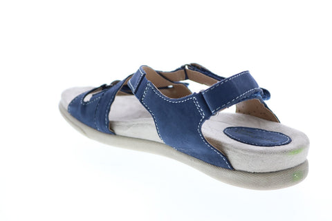 Earth Origins Henrietta Womens Blue Wide Leather Slingback Sandals Shoes