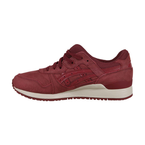 Asics Gel Lyte III HL7V3-2626 Mens Red Leather Casual Low Top Sneakers Shoes