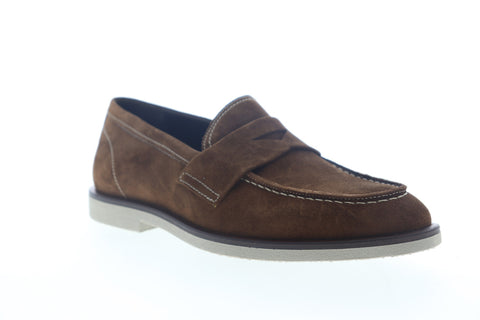 Bruno Magli Hoover Mens Brown Suede Slip On Penny Loafers Shoes