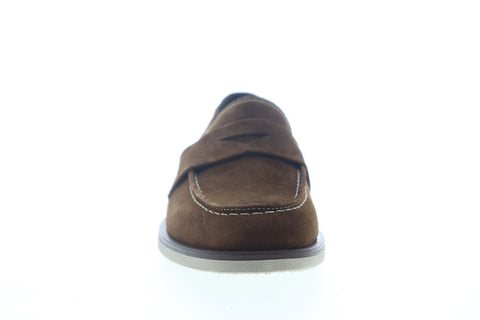 Bruno Magli Hoover Mens Brown Suede Slip On Penny Loafers Shoes