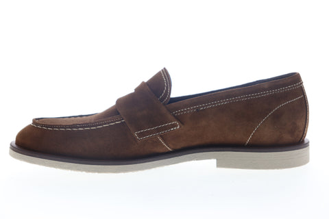 Bruno Magli Hoover Mens Brown Suede Slip On Penny Loafers Shoes