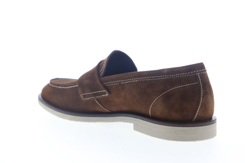 Bruno Magli Hoover Mens Brown Suede Slip On Penny Loafers Shoes