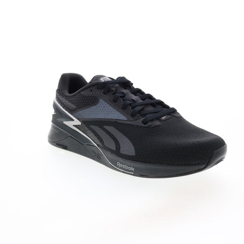 Reebok Nano X3 HP6045 Mens Black Leather Athletic Cross Training Shoes