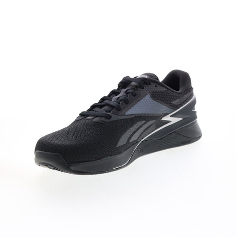 Reebok Nano X3 HP6045 Mens Black Leather Athletic Cross Training Shoes