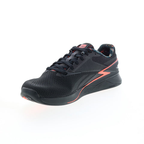 Reebok Nano X3 HP6075 Mens Black Canvas Athletic Cross Training Shoes