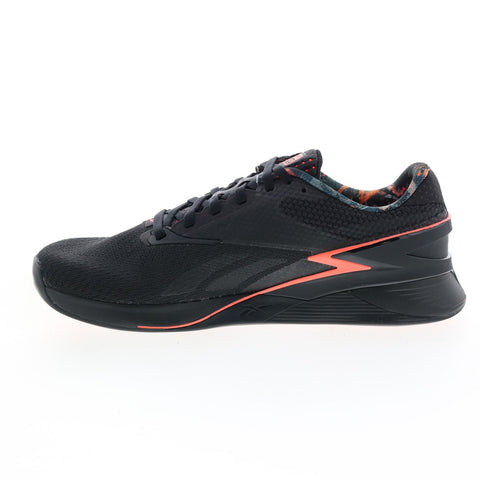 Reebok Nano X3 HP6075 Mens Black Canvas Athletic Cross Training Shoes