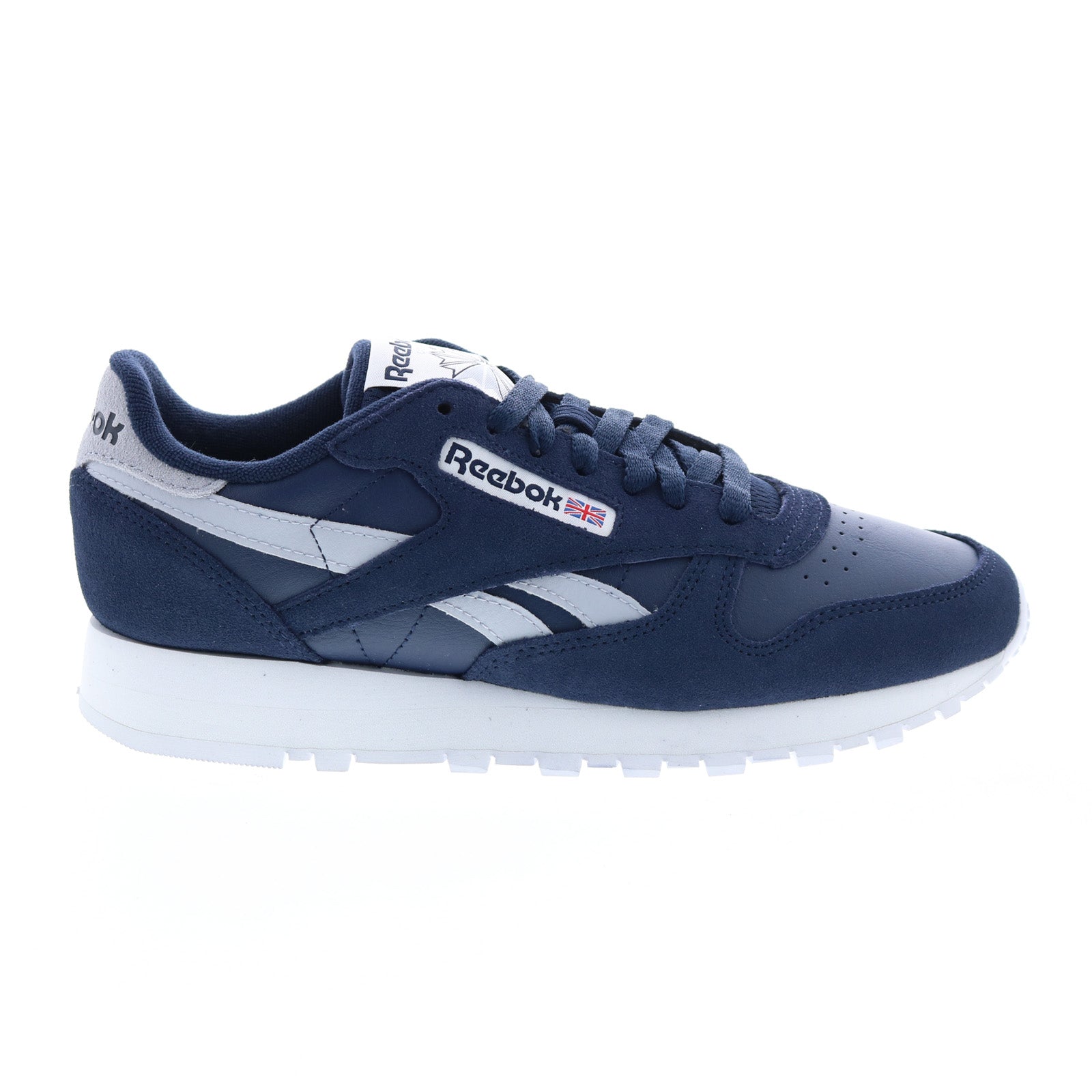 Reebok Classic Leather Mens Blue Suede Lace Up Lifestyle Sneakers