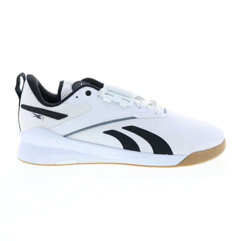 Reebok Lifter PR III HR0439 Mens White Canvas Athletic Weightlifting Shoes