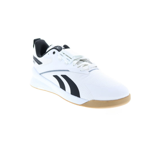Reebok Lifter PR III HR0439 Mens White Canvas Athletic Weightlifting Shoes