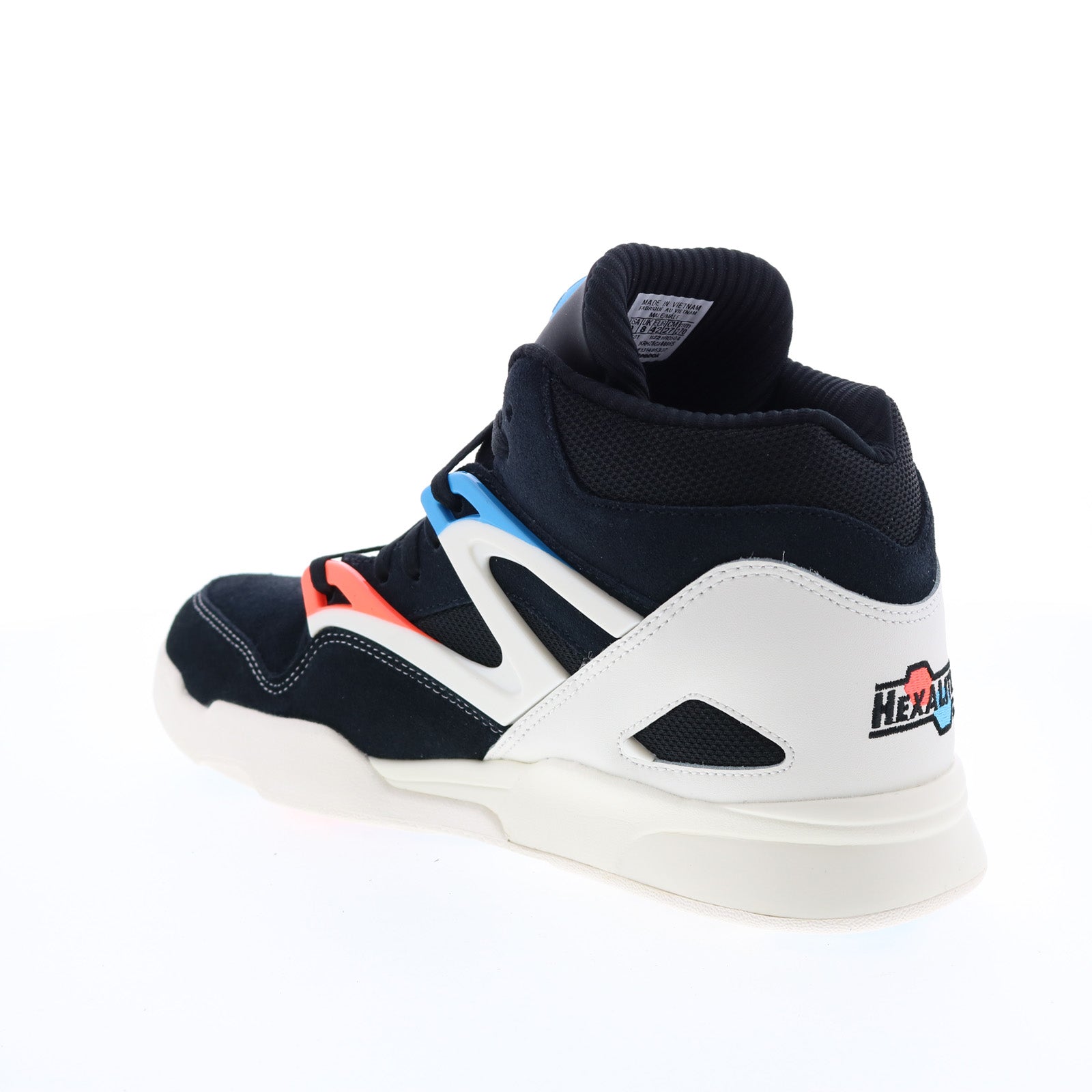 ✅Reebok Men\'s 8 Black/Multi Suede Pump Omni Zone II Basketball Shoes HR0504 Reebok Pump Omni Zone II HR0504 Mens Black Suede Lifestyle  main image 2