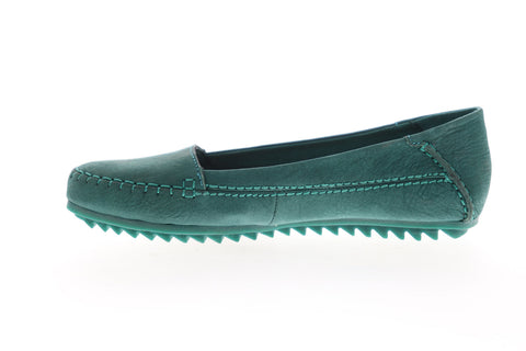 Hush Puppies Thora Create HW05238 Womens Green Suede Slip On Ballet Flats Shoes