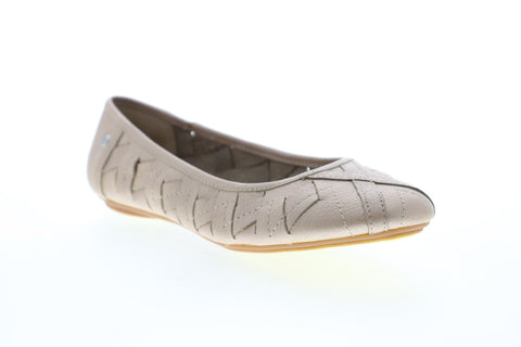 Hush Puppies Emmaline Chaste HW05284 Womens Beige Tan Leather Ballet Flats Shoes