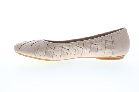Hush Puppies Emmaline Chaste HW05284 Womens Beige Tan Leather Ballet Flats Shoes