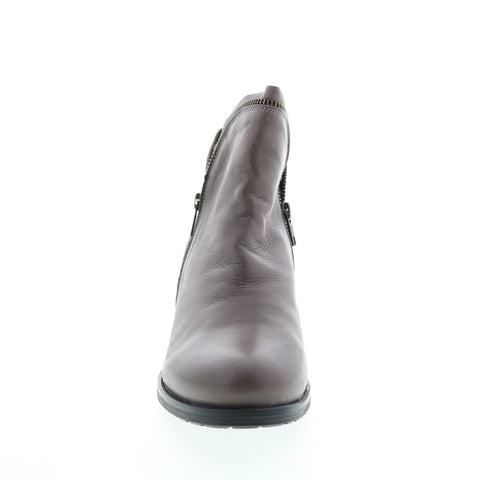 Miz Mooz Jet Womens Gray Leather Zipper Ankle & Booties Boots