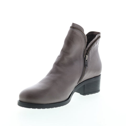 Miz Mooz Jet Womens Gray Leather Zipper Ankle & Booties Boots