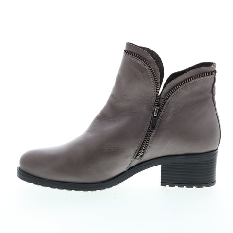 Miz Mooz Jet Womens Gray Leather Zipper Ankle & Booties Boots