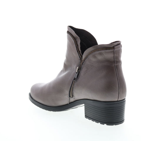 Miz Mooz Jet Womens Gray Leather Zipper Ankle & Booties Boots
