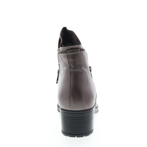 Miz Mooz Jet Womens Gray Leather Zipper Ankle & Booties Boots