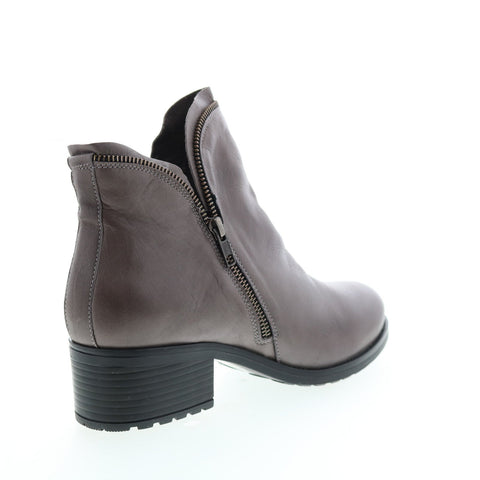 Miz Mooz Jet Womens Gray Leather Zipper Ankle & Booties Boots