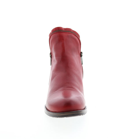 Miz Mooz Jet Womens Red Leather Zipper Ankle & Booties Boots