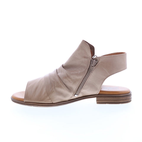 Miz Mooz Dylan Womens Pink Leather Zipper Heeled Sandals Shoes