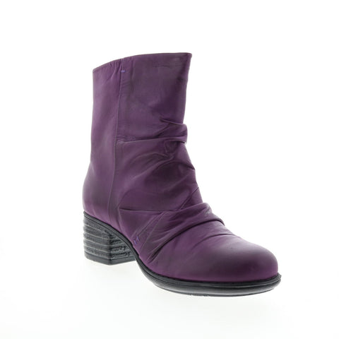 Miz Mooz Gem IB 20767 Womens Purple Leather Zipper Casual Dress Boots