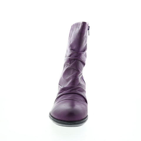 Miz Mooz Gem IB 20767 Womens Purple Leather Zipper Casual Dress Boots