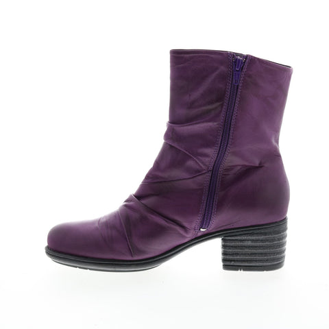 Miz Mooz Gem IB 20767 Womens Purple Leather Zipper Casual Dress Boots