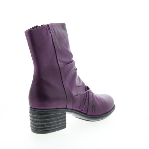 Miz Mooz Gem IB 20767 Womens Purple Leather Zipper Casual Dress Boots