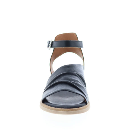 Miz Mooz Claire Womens Black Leather Wedges Sandals Shoes