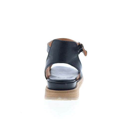 Miz Mooz Claire Womens Black Leather Wedges Sandals Shoes